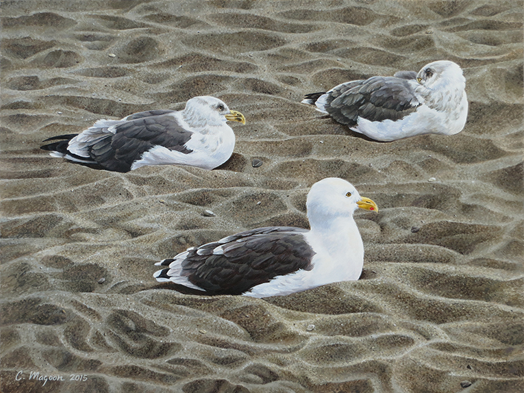 Seagulls painting